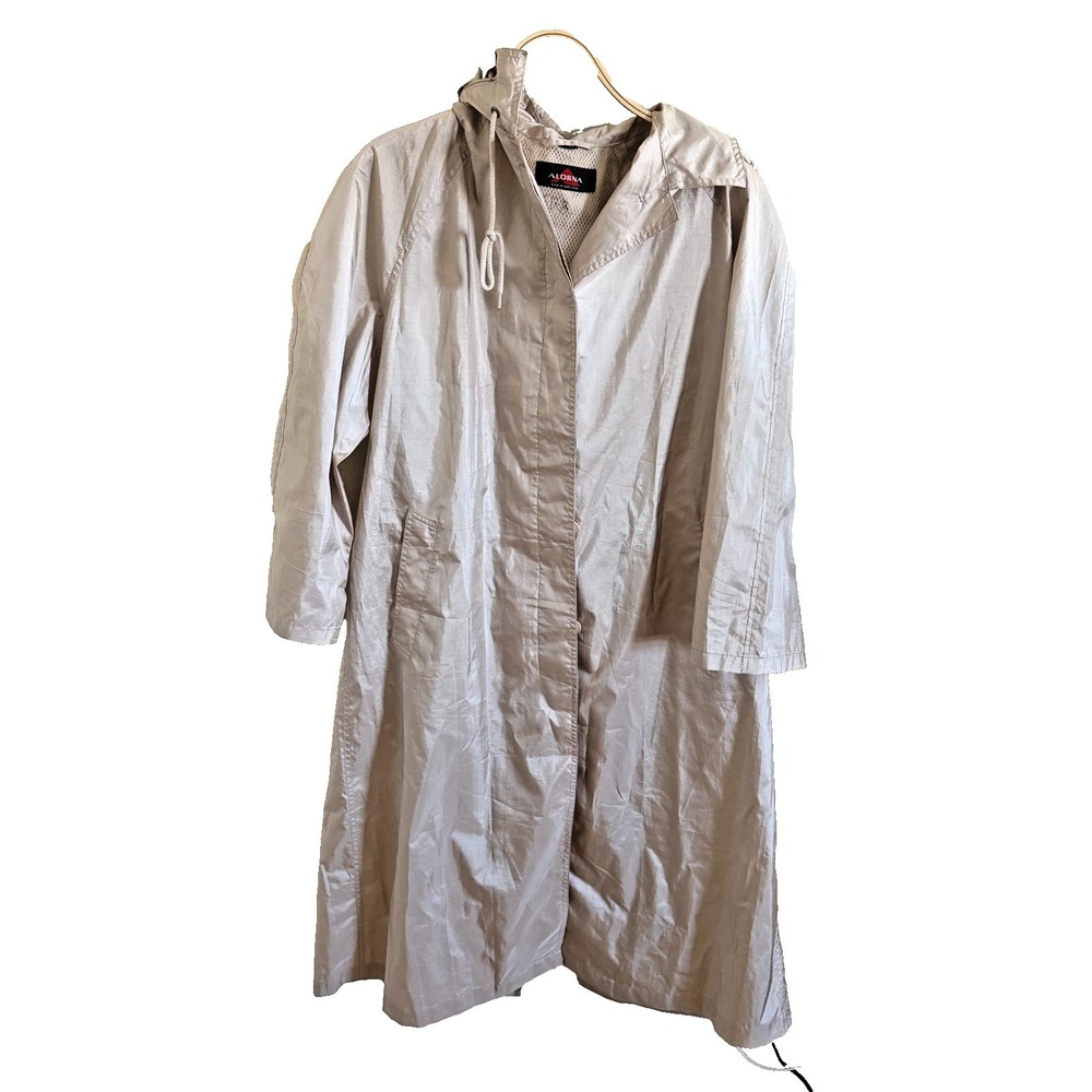 Vintage Alorna Women's Trench Coat Raincoat Sz 9/10 Belted Khaki Tan Lightweight